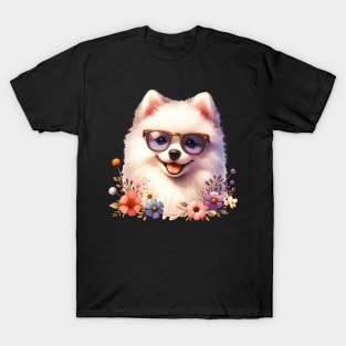 American Eskimo Dog Floral T-Shirt